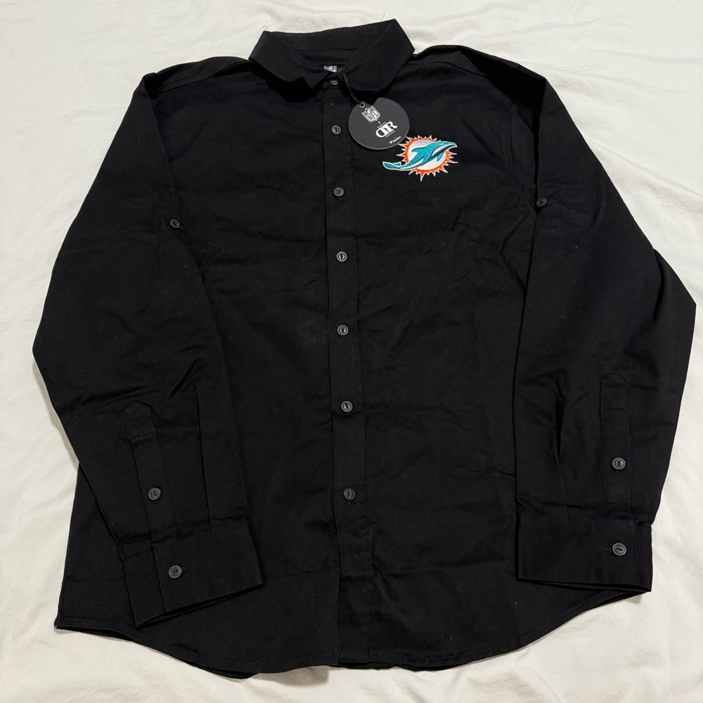 NWT Miami Dolphins Mens Button Down Shirt Darius Rucker Collab Medium